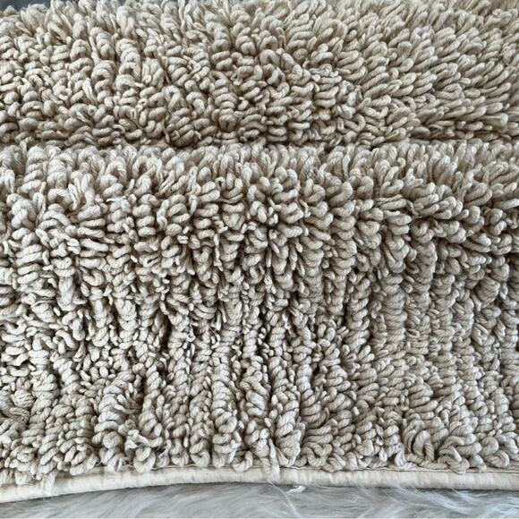 Ralph Lauren Vintage Spun Cotton Loop X-Large Plush Woven Tub Bathmat Cream Nude - Picture 8 of 15